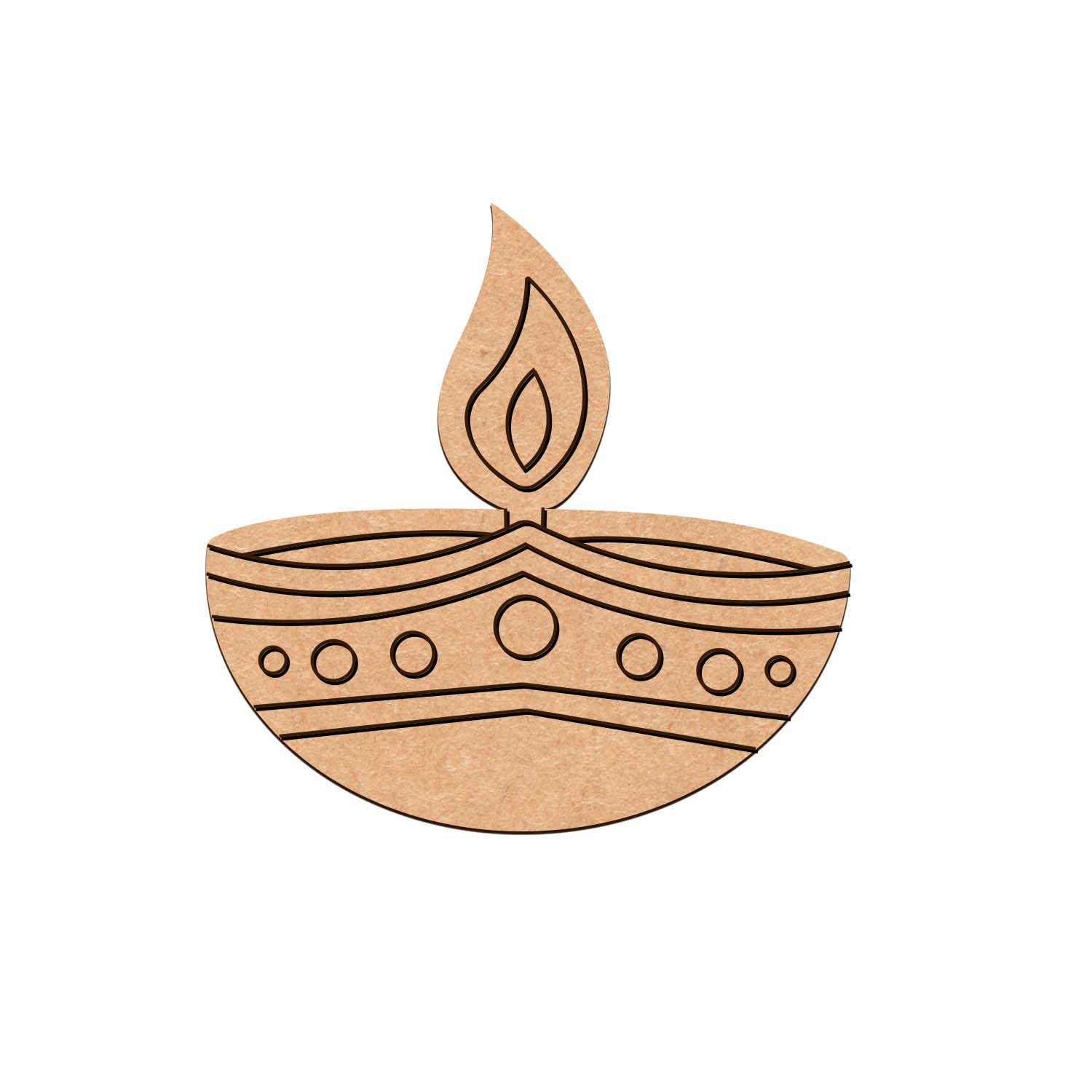 Gift Me Bazar Wooden MDF Diya Cutout for Diwali Decoration, DIY Projects, Art and Craft, Festival Decor | Home & Office Decoration (Pack of 10)-image-3