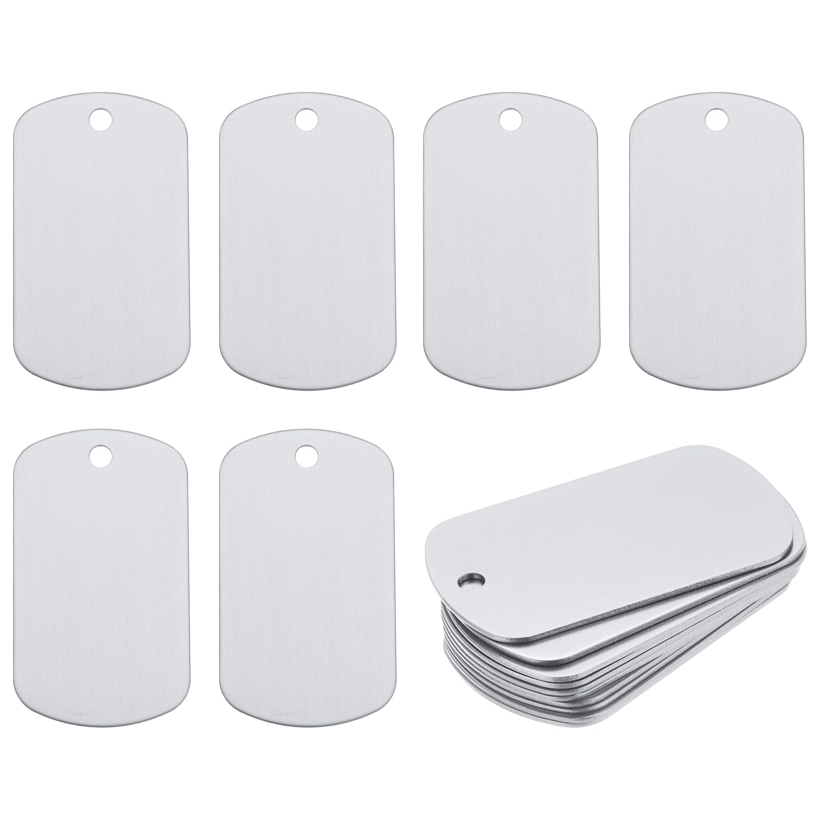 Rebower 50 Pack Aluminum Blank Tags, 2x1.2 Inch, Purple - Engraving & Stamping Blanks For DIY Dog Tags, Keychains - View #4