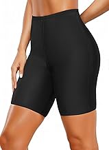 Holipick 7" Swim Shorts Women High Waisted Bathing Suit Shorts Tummy Control Swimsuit Boyshorts Bottom with Liner