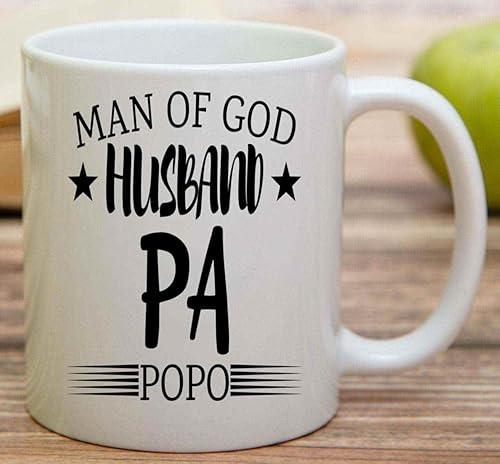 Miniatura 5 de Humorous Gift Christian Prayers Gift for Man Of God Husband and Popo Family Members - Believers Quote on Vintage 11 Oz White Ceramic Coffee Mug