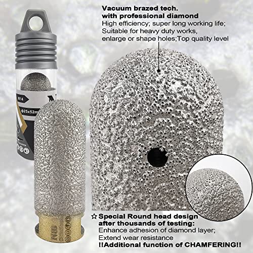 NBB Diamond Milling Cutter with M14, Diamond finger bit, diamond chamfer bit, Diamond Router Bit for Enlarging and Shaping Hole on Porcelain, Ceramic, Tile, Granite, Marble, Wet or Dry (1, F2552) - Image 3