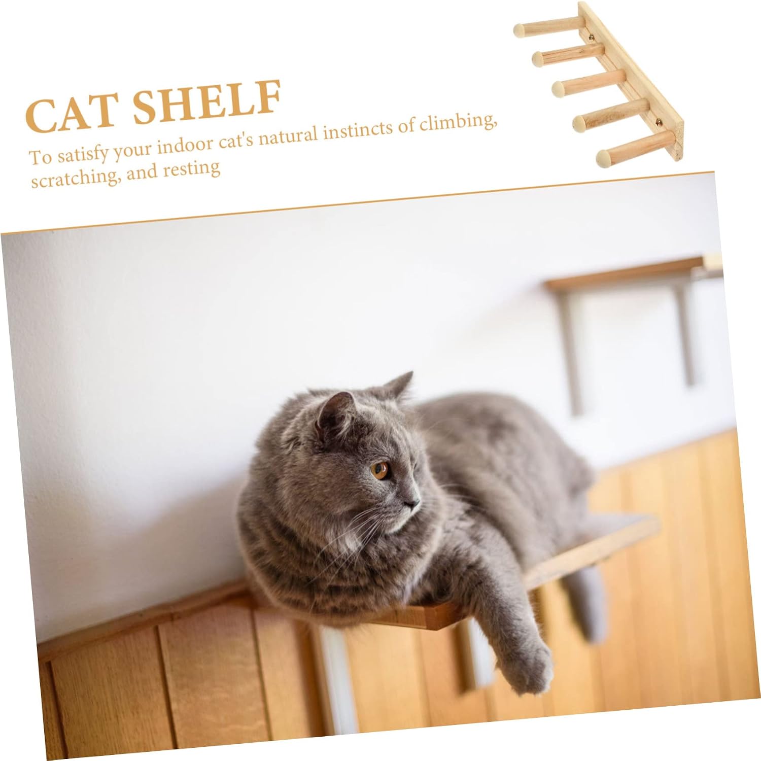 Toddmomy Household Cat Wall Steps Wooden Cat Climbing Board Step for Climbing and Relaxation