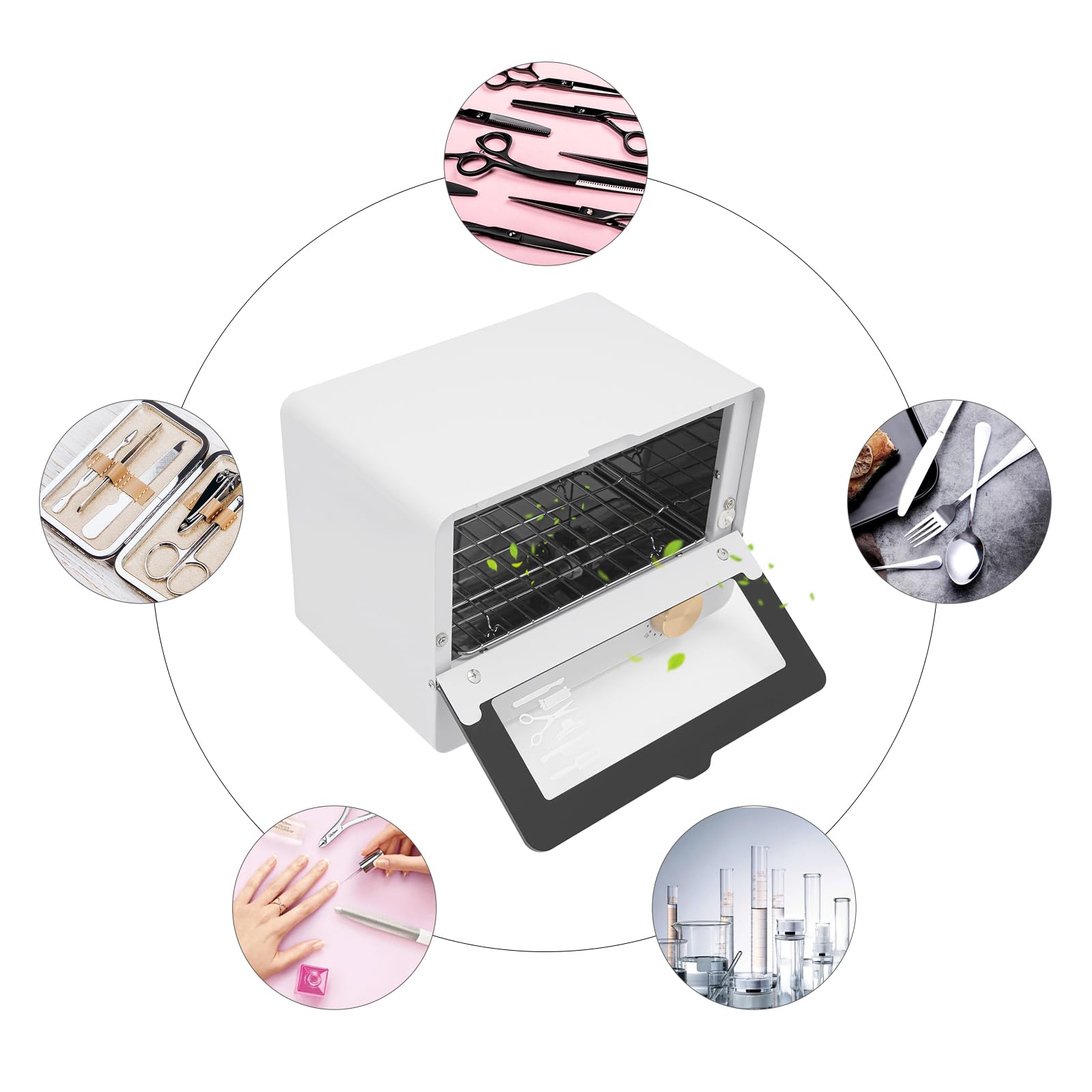 MINRS Sterylizator UV z ustawieniem timera, 6 l, duży sterylizator do narzędzi do paznokci, wielofunkcyjny środek do czyszczenia paznokci, sterylizator 6 W, do kosmetyków, tatuażu, studia pedicure,
