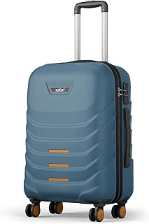 Crescent 8 Wheels Trolley Bag Hard Case Polycarbonate 360 Degree Wheeling System Luggage, Travel Bag, Suitcase for Travel, Trolley Bags for Travel, Ink Blue, M, Luggage