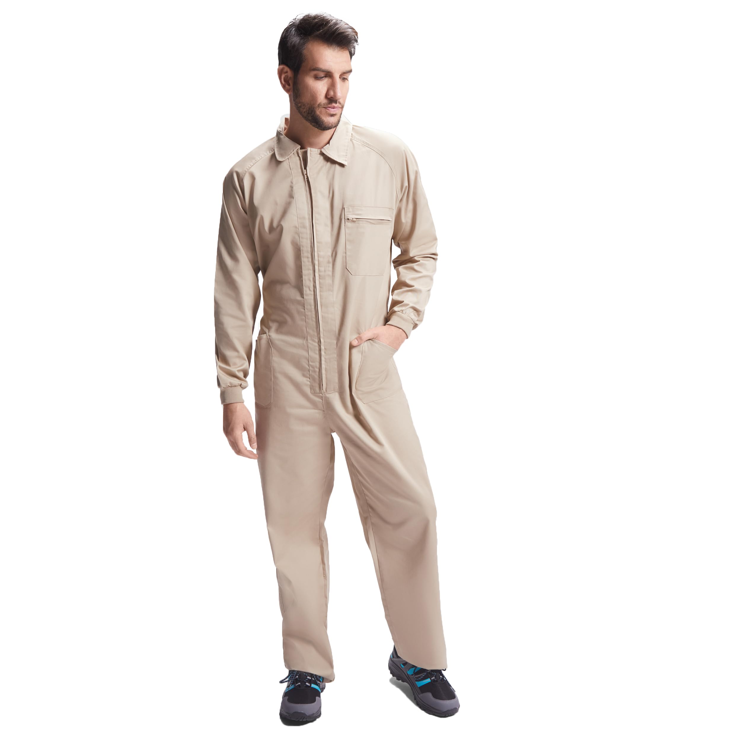 KINKIES Mono de Trabajo para Hombre con Cremallera Central y Multiples Bolsillos - Funda Laboral cómoda