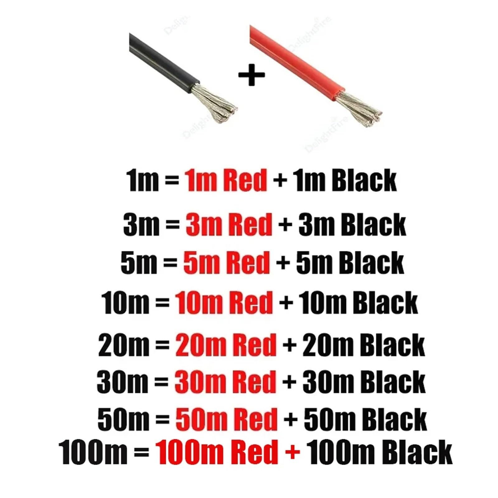 Solar-Kabel Photovoltaik-Kabelverlängerung, Solarpanel-Draht 20AWG verzinntes Kupfer mehrfarbig 1-100 Meter(Red and Black,20AWG-30M)