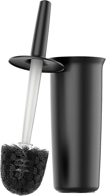 MR.SIGA Toilet Bowl Brush and Holder for Bathroom, Black, 1 Pack