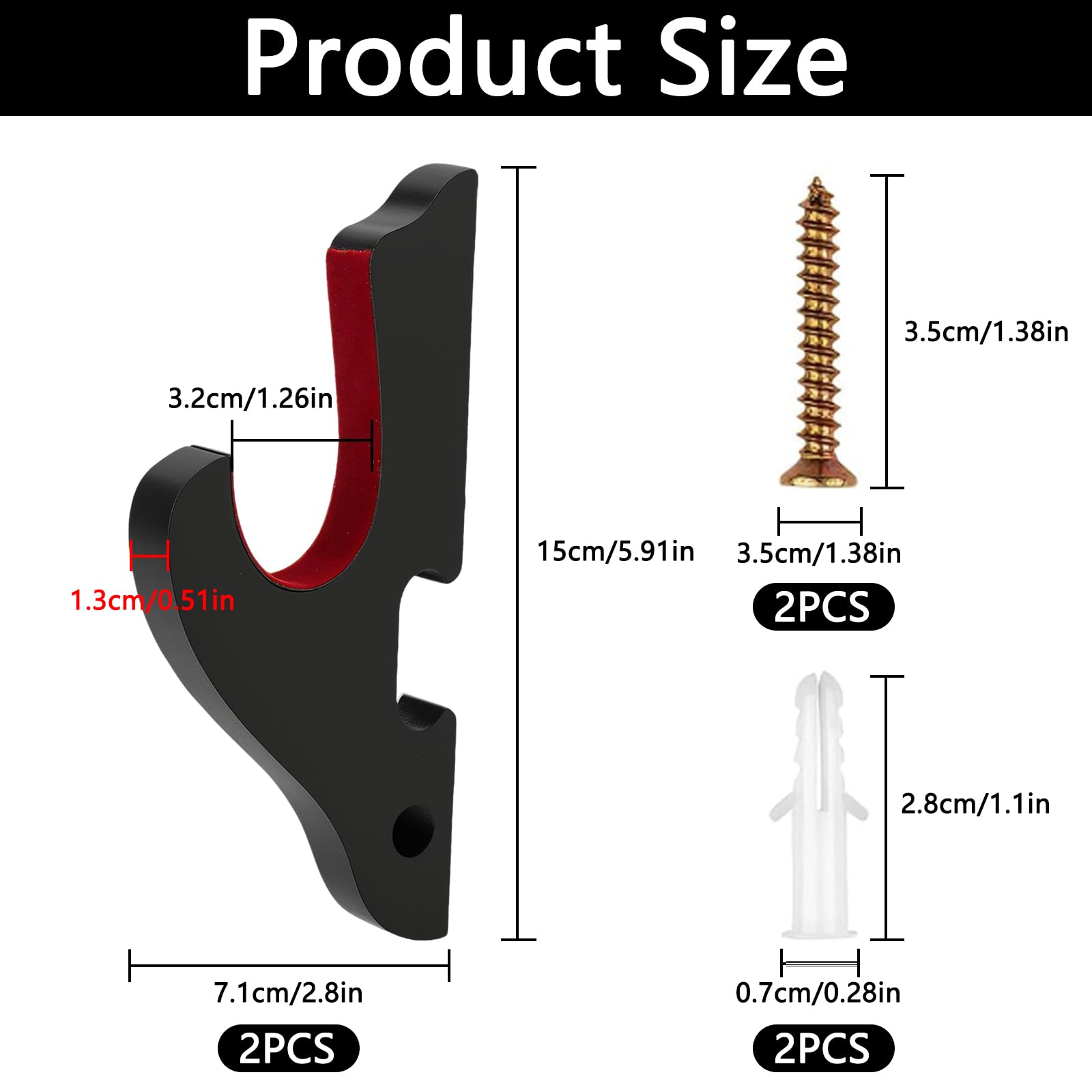 ZRUEWOT Set di 2 Gancio per Spada Supporto per Spada Samurai Supporto per Katana Supporto per Spada Da Parete Stand per Spada Spada Stand Supporto per Katane Spade Spade Laser e Altro Contenere Spada - 3