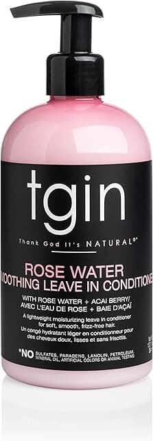 tgin Rose Water Smoothing Leave-In Conditioner for Natural Hair - Protective Styles - Curls - Waves - Detangler - Great fo...
