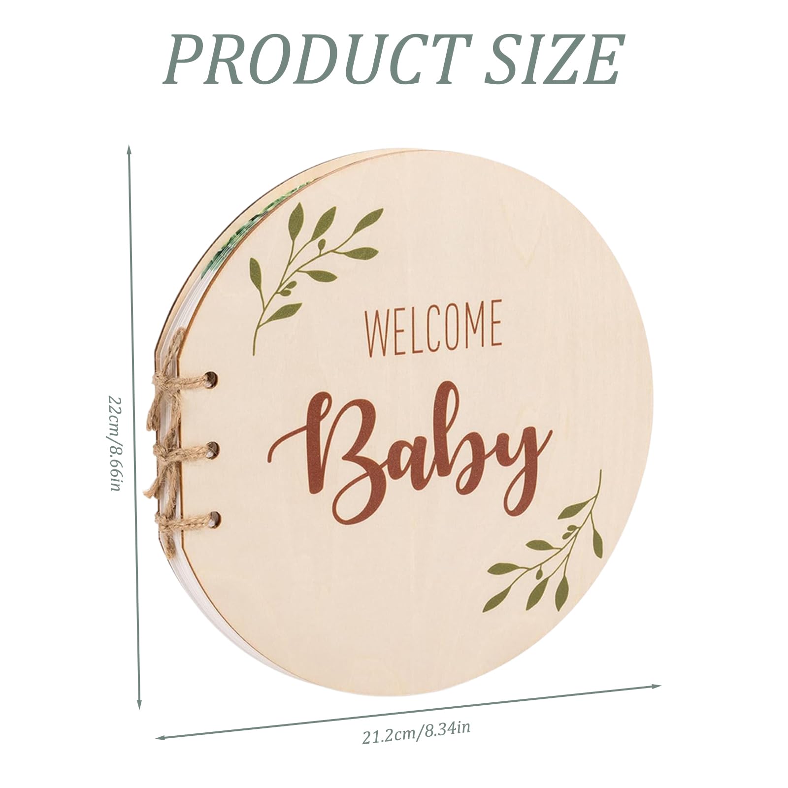 35 Pages Baby Shower Guest Book, Wooden Baby Memory Book, Signing Book for Baby Shower Guest Book Baby, Baby Message Book - Image 2
