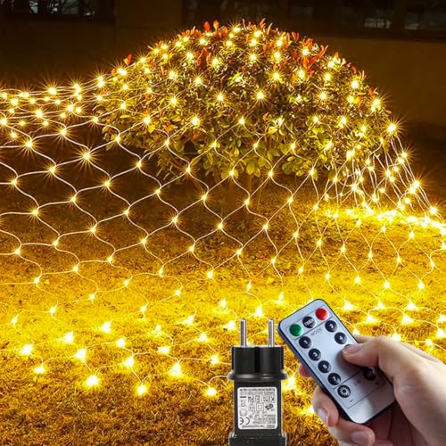 BSRANE Lichternetz Außen 3x2m, 208 LED Lichterkette Außen Netz...