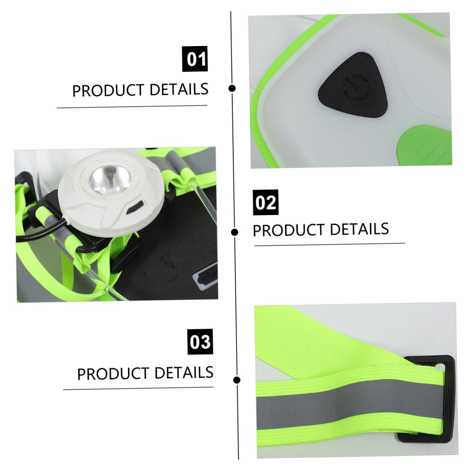 Toyvian Gilet de Course Réfléchissant LED USB Rechargeable, 1200mah