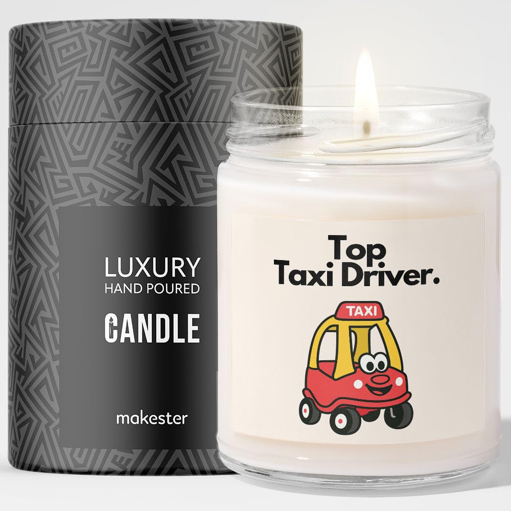 Taxi Driver Gifts - Luxury Soy Wax Candle - Vanilla, Jasmine, Sugared Almond - Makester — image 1