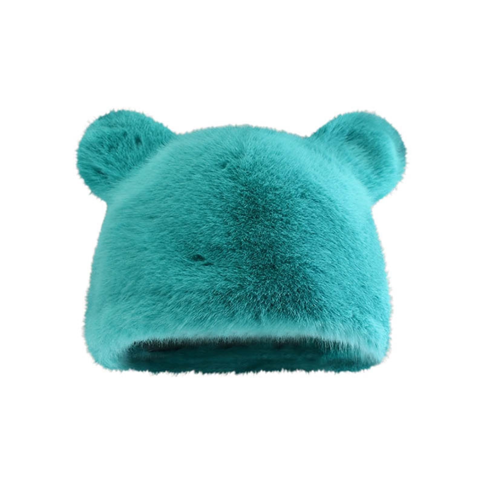 Women's Youthful Bear Ear Plush Hat A Versatile and Cute Hat for Autumn and Winter Hat