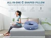Vista 8 de INSEN Almohada de embarazo refrescante, almohada de maternidad para mujeres embarazadas (azul refrescante)