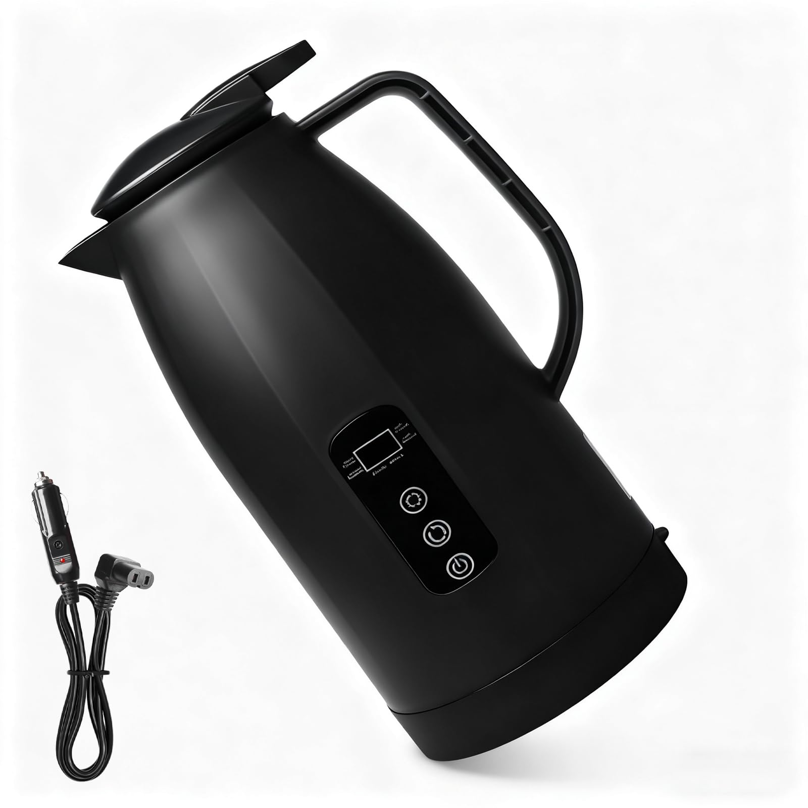 Bollitore elettrico da 1,2 litri per auto: 12 V – 24 V per auto, bollitore elettrico portatile in acciaio inox, con accendisigari da 12/24 Volt, bollitore da viaggio per campeggio, viaggi