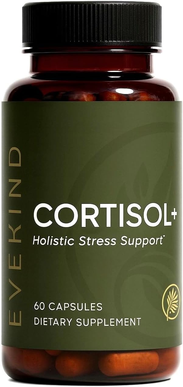 EVEKIND Cortisol Supplement for Women | Stress Support for Mood, Energy & Hormone Balance | Calm, Focus & Daily Reset | Adaptogen Blend with KSM-66® Ashwagandha, Rhodiola, L-Theanine | 60 Capsules