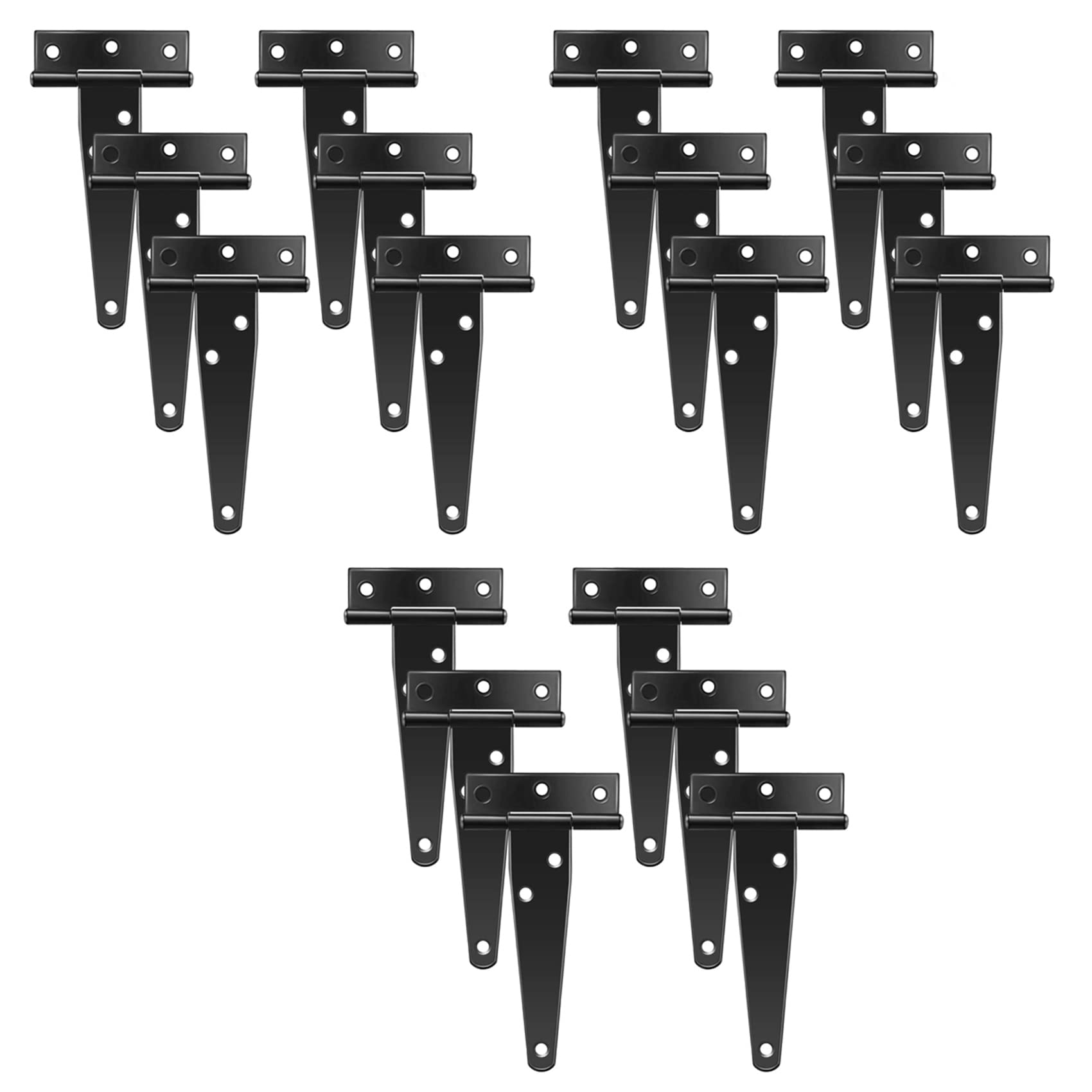 Jnchdghwa Black 18 Pcs 4 Inch T-Strap Hinges Rustic Gate Strap Hinge Rustproof Gate Door Hinges For, Fence And Barn
