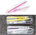 VENTWILLA 2 in 1 Mini Hair Straightener, US Plug, Ceramic Tourmaline Plate, Beauty Flat Iron Heating Curler Small Lightweight Portable Mini Flat Iron Curler for Home. gallery image