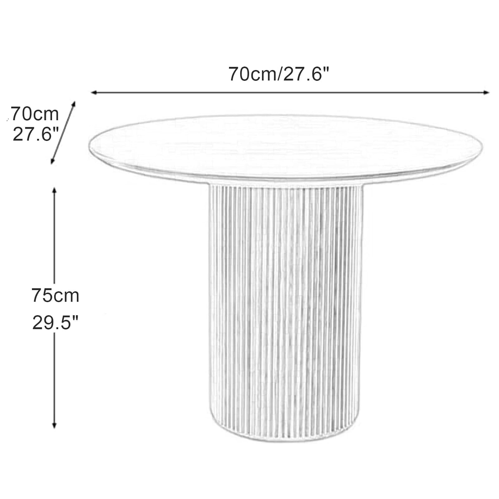 Moderna mesa de comedor redonda de madera maciza para mesa de cocina circular rústica para muebles de restaurante - Solo mesa de comedor