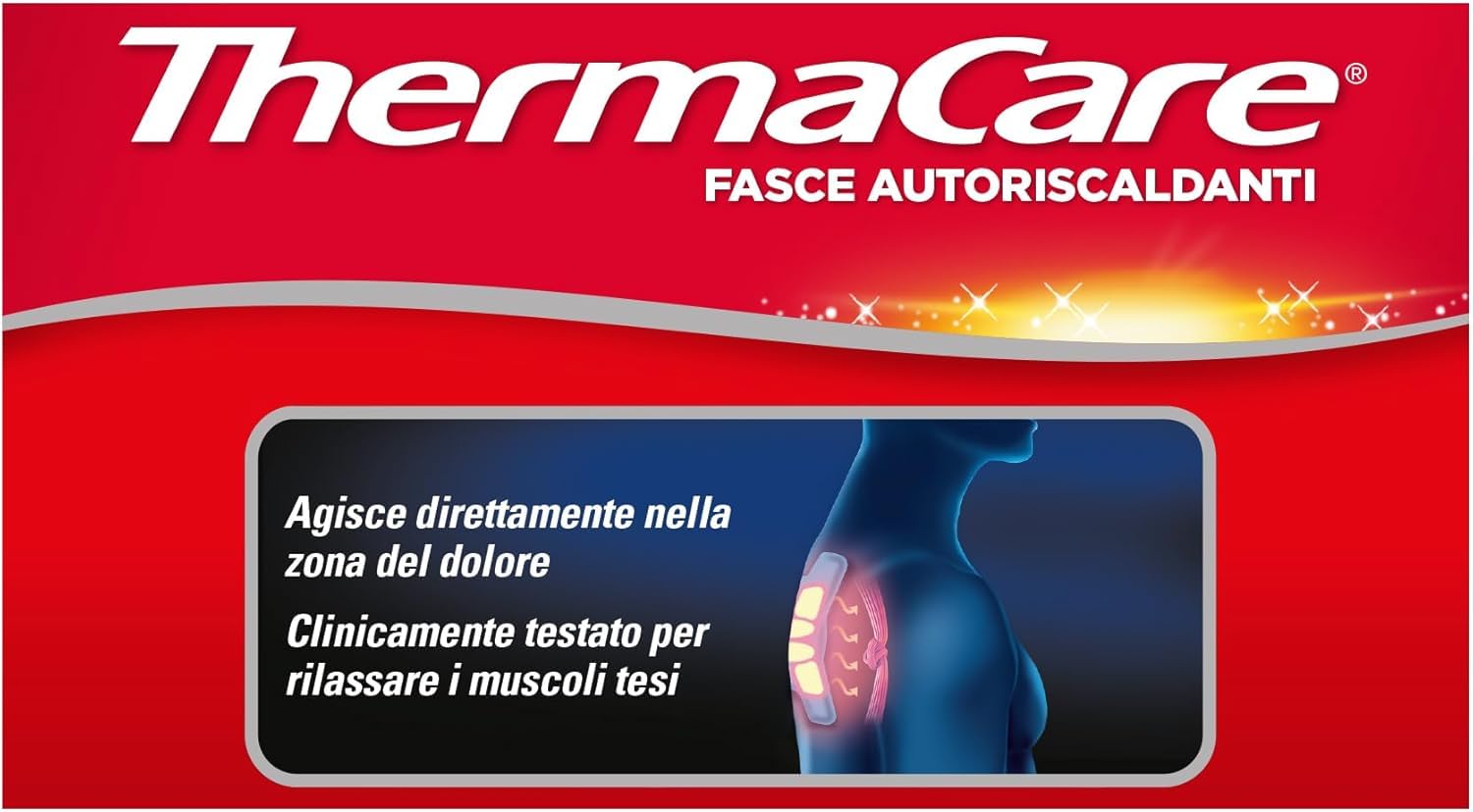 ThermaCare Versatile Fasce Autoriscaldanti a Calore Terapeutico per Dolore Localizzato, 8 Ore Calore Costante, 6 Fasce Monouso