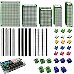 RUNCCI-YUN 48PCS PCB Board Kits, 11PCS Double Sided PCB Board Prototype Circuit Board, Printed Circuit Boards,for DIY Soldering and Electronic Project Compatible with Arduino Kits