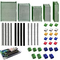 RUNCCI-YUN 48 Stück PCB Board Kits Lochrasterplatte Kit Doppelseitig PCB Board leiterplatte, Prototyp doppelseitige Leiterplatten für das DIY Löten, kompatibel mit dem Arduino Kit