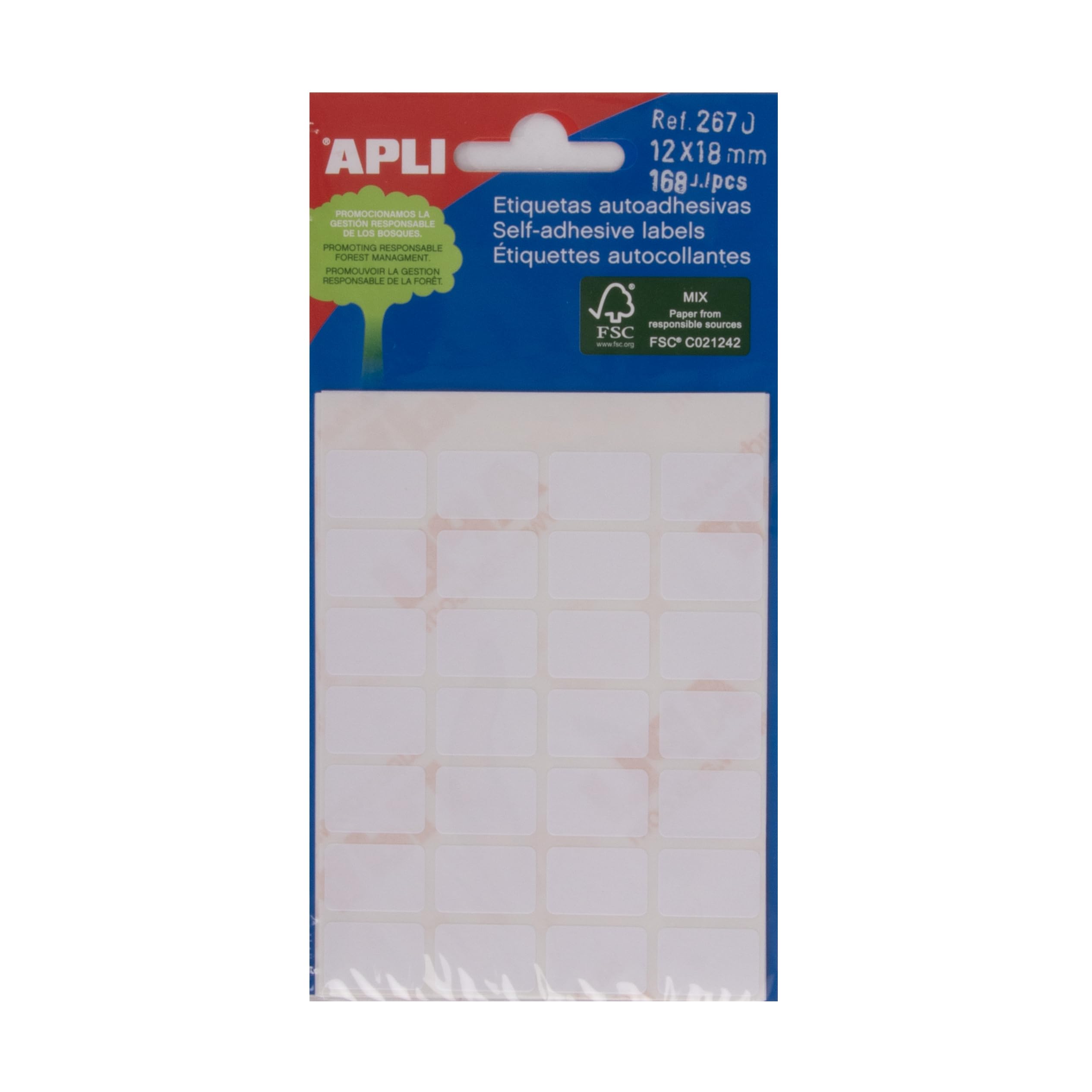 Apli 12x18mm Mini Label - White (Pack of 168)