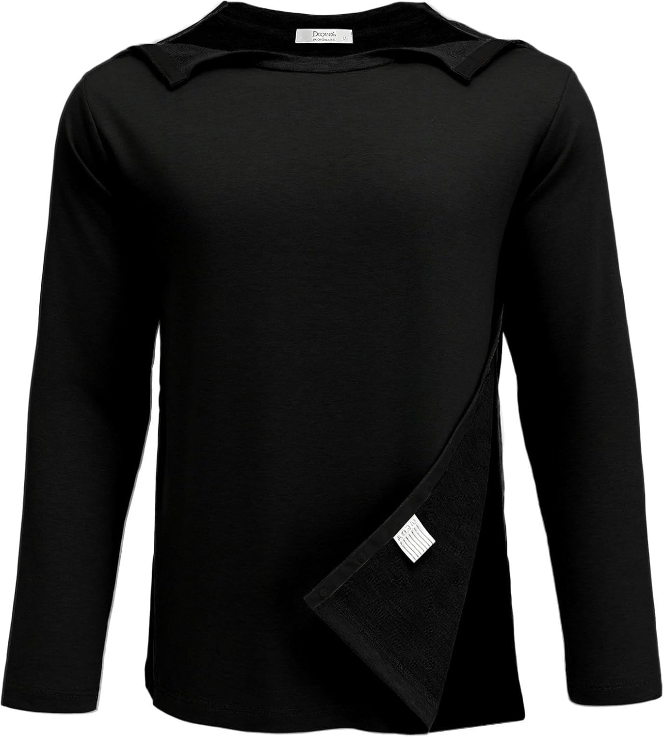 Deyeek Post Shoulder Surgery Recovery Shirts for Men Chemo Port Access Top Snap Full Tear Away Long Sleeve - Image 6