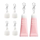 Tonsamvo 【4 Pack】 Keychain Holder for Clinique Lip Blam, Portable Keychain Cap Compatible with Clinique 0.34Oz Lip Balm, No Lip Gloss Lose Any More
