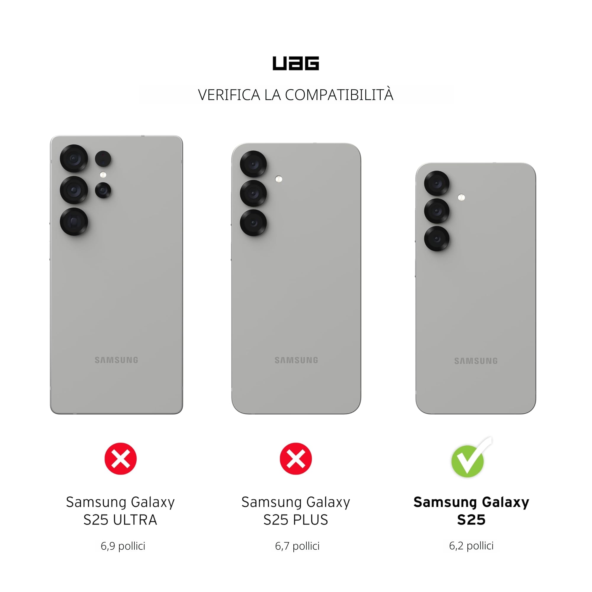 URBAN ARMOR GEAR Plasma XTE Custodia per Samsung Galaxy S25 (progettata per Samsung certificata, custodia compatibile con ricarica wireless) ash (trasparente) titanio