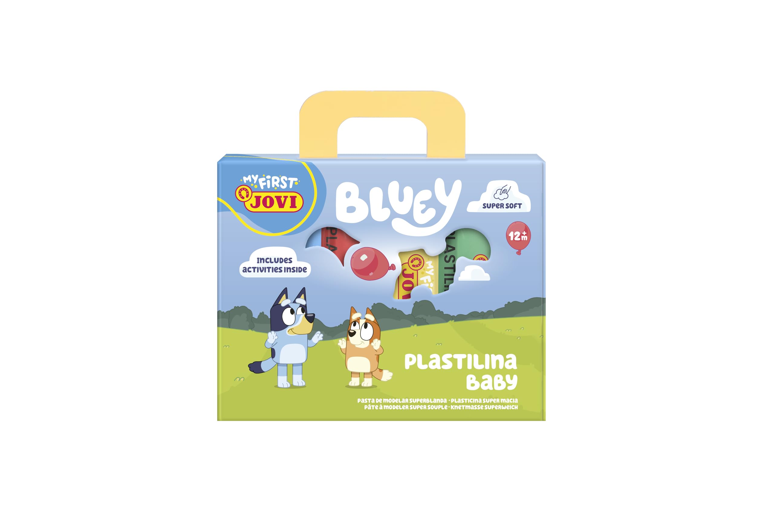 Jovi - My First, maletín con 4 pastillas de plastilina baby Bluey, sin gluten, no se seca, super blanda, a partir de 12 meses — view 2