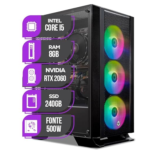 PC Gamer Mancer | Intel i5-10400F | RTX 2060 6GB | 8GB DDR4 | SSD 240GB | Fonte 500W 80 Plus