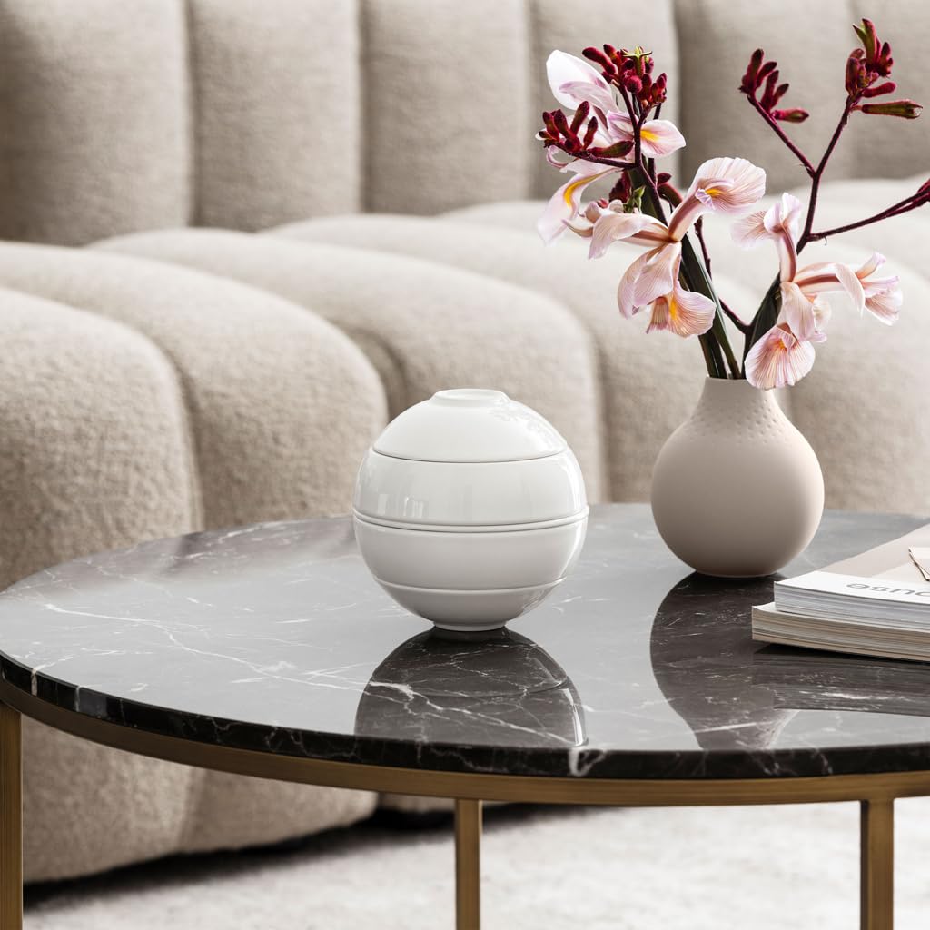 Villeroy & Boch - La petite Boule white, ensemble de vaisselle en porcelaine, ensemble de coupes, 5 pcs Ensemble à servir, 14 cm Ø, résistant au lave-vaisselle, convient au four à micro-ondes, blanc