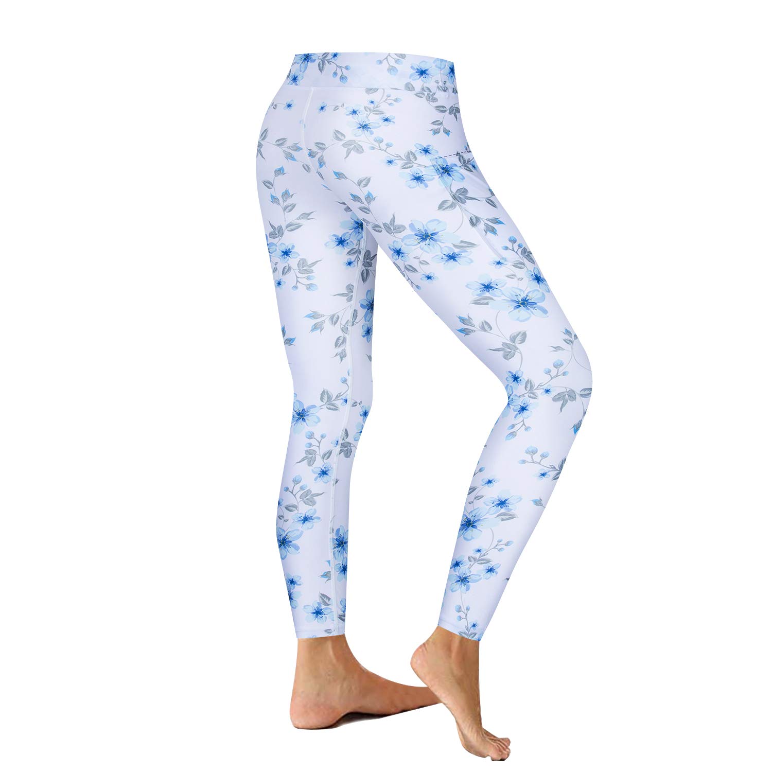 JPOJPO Women's High Waist Yoga Pants Running Leggings 2 Pockets Workout