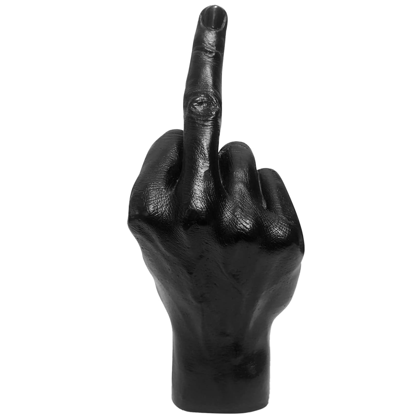 CAKEEYUM Middle Finger Statue Resin Middle Finger Desk Accessory Realistic Funny Ornament for Home Office Women Men Gifts Black Ornament Finge