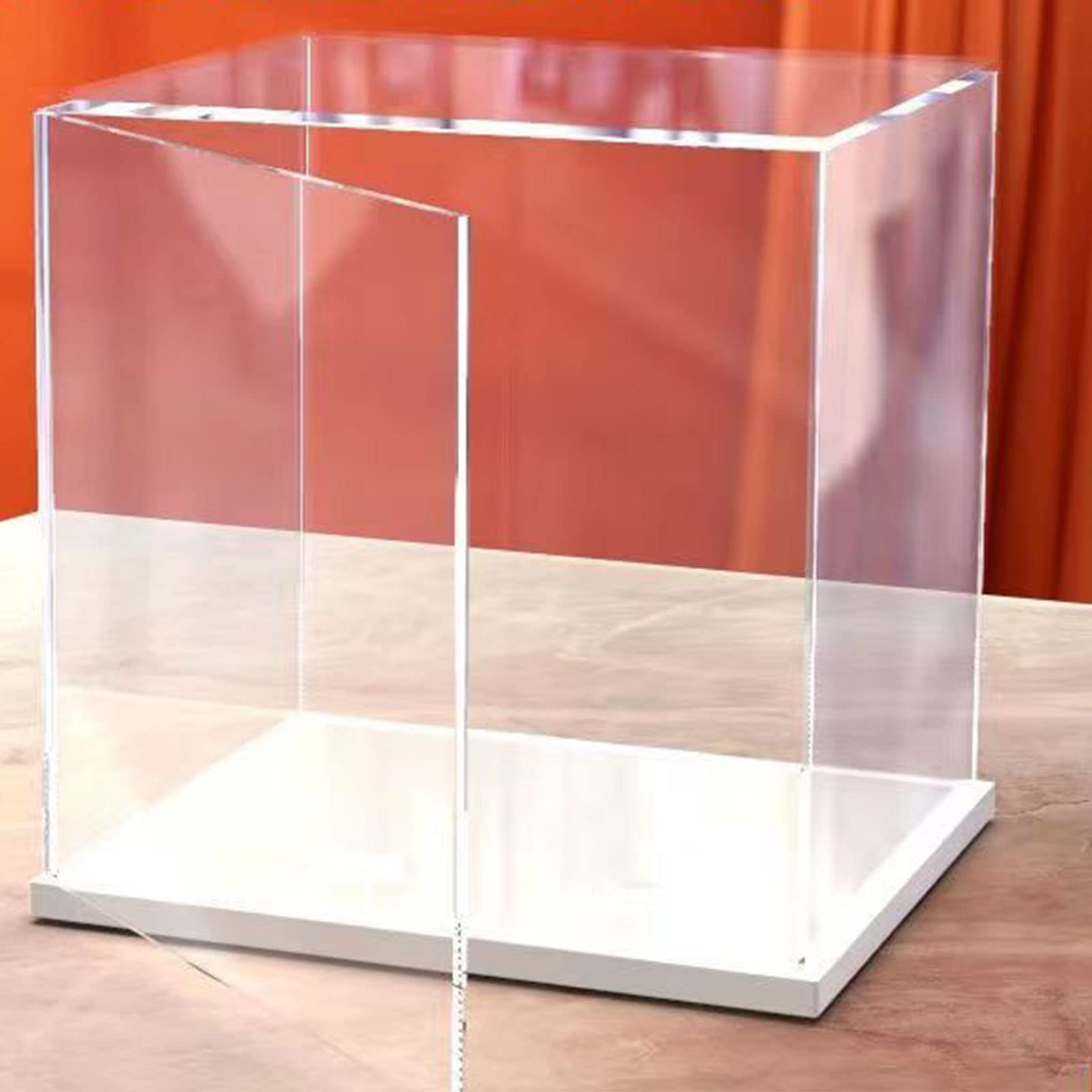 Openable Clear Acrylic Display Case-Assemble Countertop Box with White Base,Dustproof Protection Showcase for Action Figures Toys Collectibles (10x10x10cm/4x4x4inch)