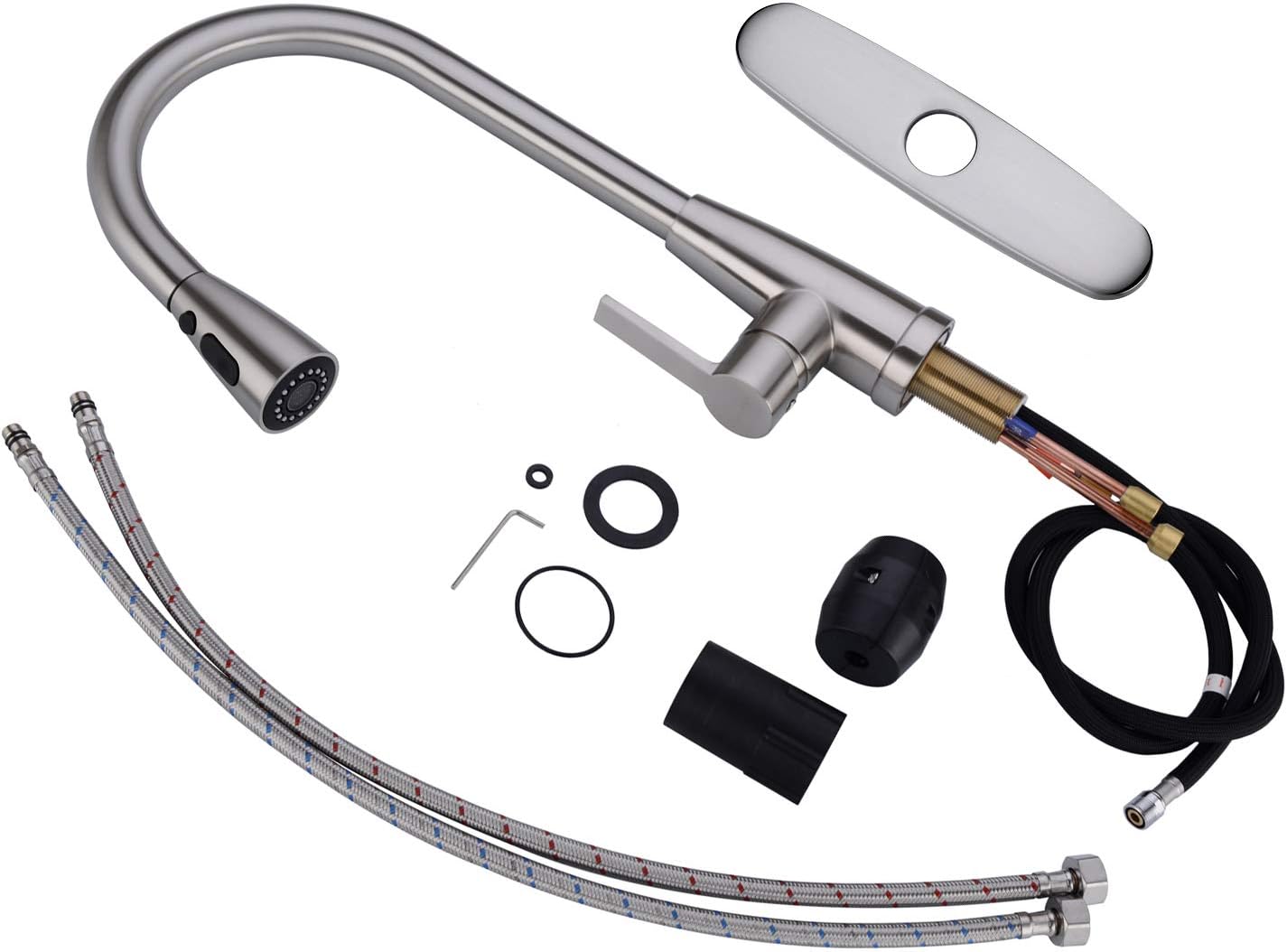 Get Discount 70% Price GICASA Commercial Pull Out Sprayer Single Handle Oil Rubbed Bronze Kitchen Faucet, Pull Down Kitchen Sink Faucet