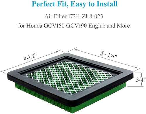 Miniatura 4 de Paquete de 10 filtros de aire 17211-ZL8-023  Compatible con Honda GCV160 GC160 GCV190 GC190 Motor Husqvarna Craftsman Troy-Bilt Push Lawn Mower