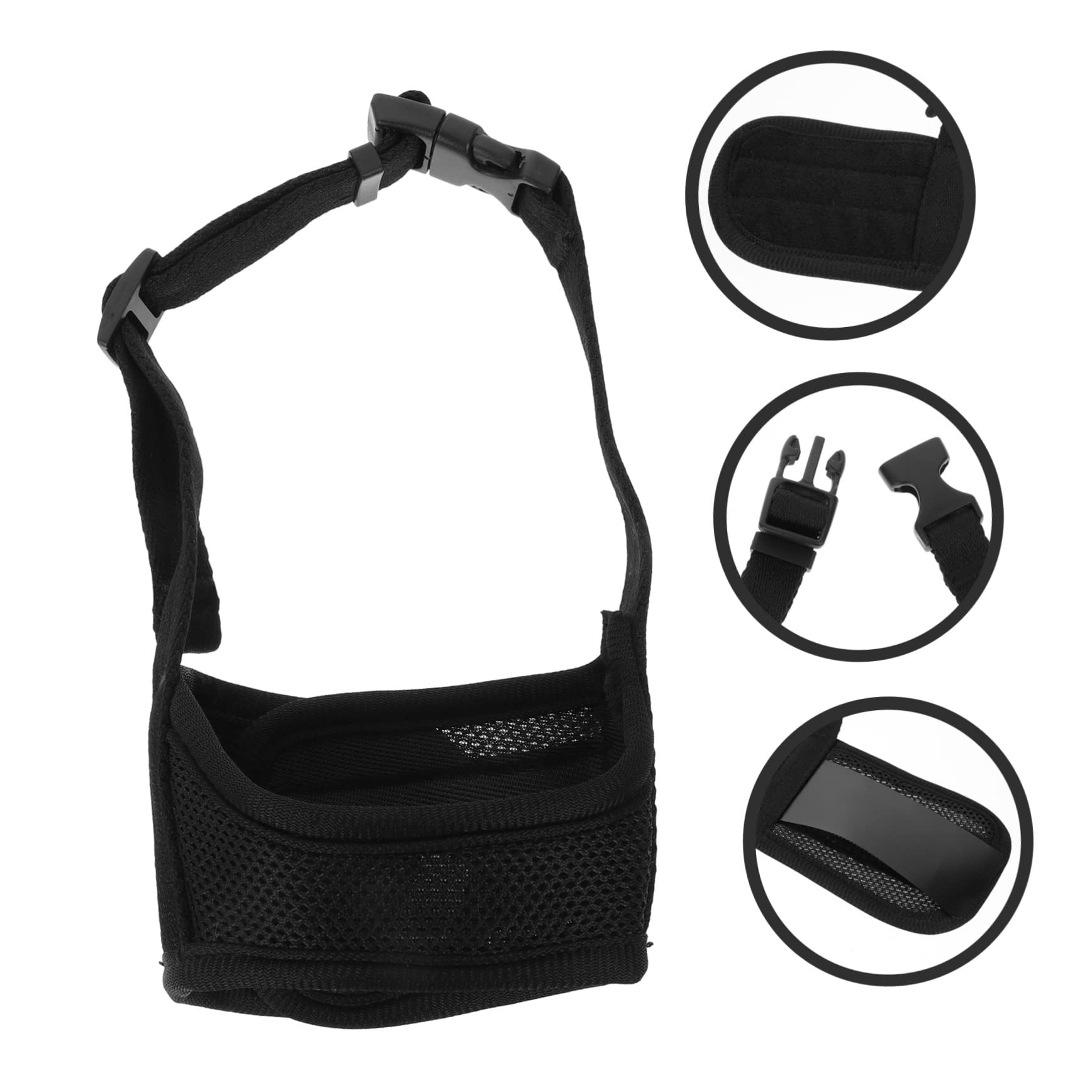 YARNOW 5pièces Muselière pour Chien Ajustable Protège Confortable Et Respirante pour Sorties Extérieur Couleur Noir Scintillant XL