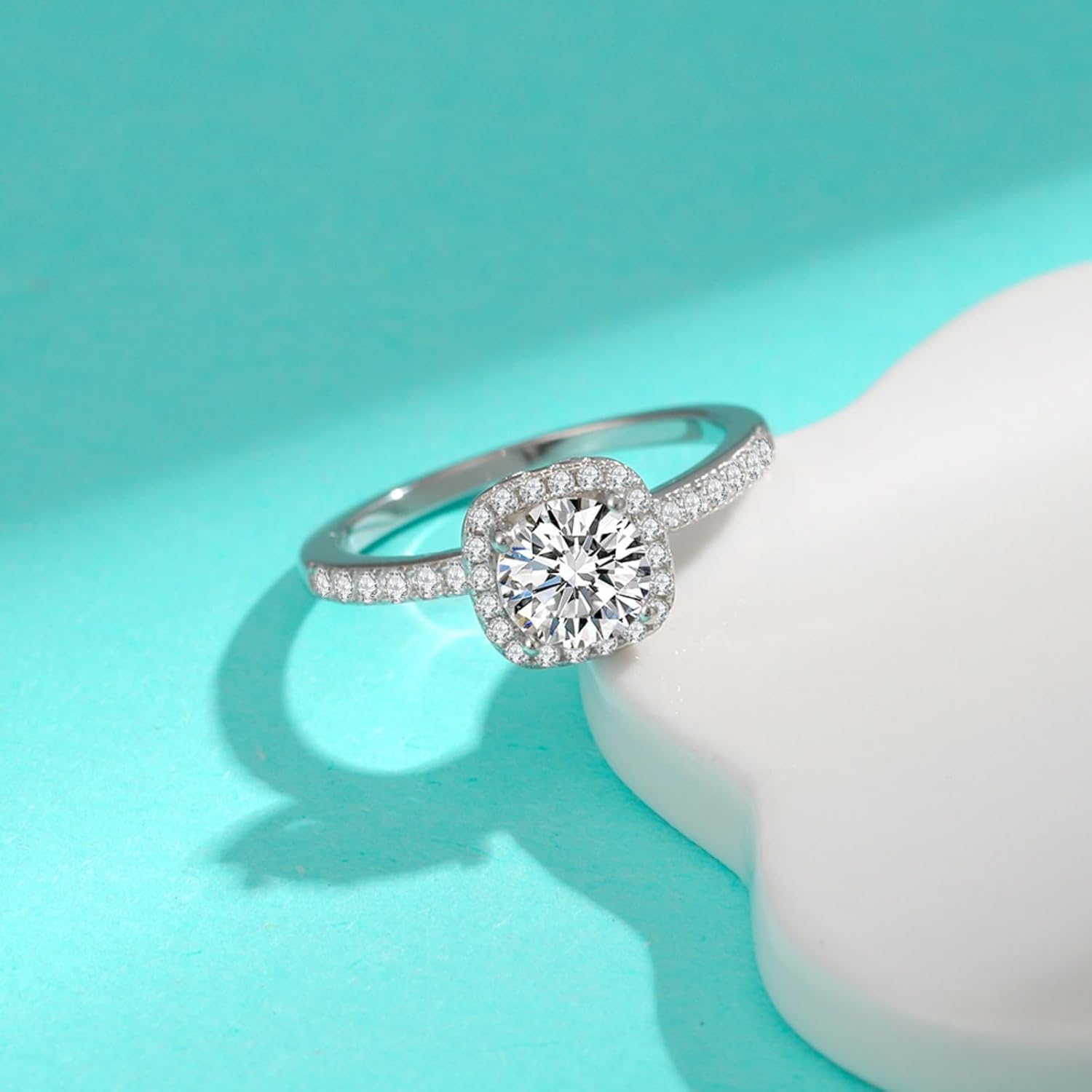 14K Gold 1Carat Diamond Women's Engagement Rings, Round Cut Diamond Ring, VVS1 D-Color, Promise Rings for Her