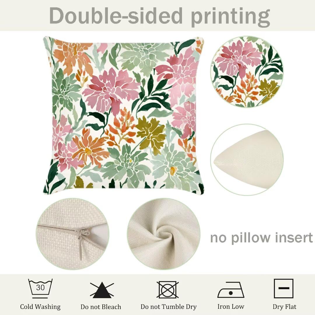 Fundas Cojines 40x40 cm Exterior Cojines Bohemia Fundas de Almohada Juego de 4, Cuadrados Funda Cojin Rosa Almohadas con Cremallera, Sofa Cama Decorativos para Hogar, Jardín, Salón y Dormitorio Ym39