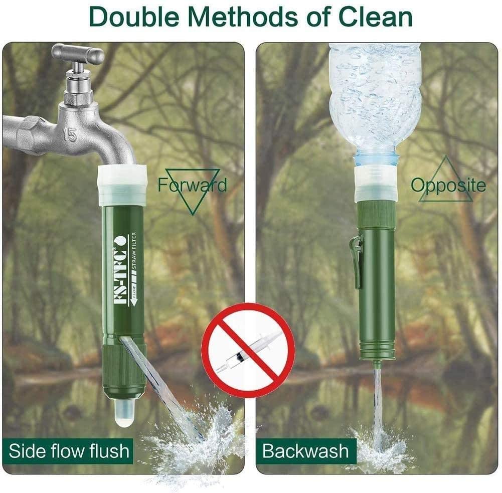 Filtro de Agua Portátil, Purificador de Agua Portátil, Emergencia del Filtro del Purificador de Agua de Supervivencia para Exteriores, Viajes, Campamento, Senderismo