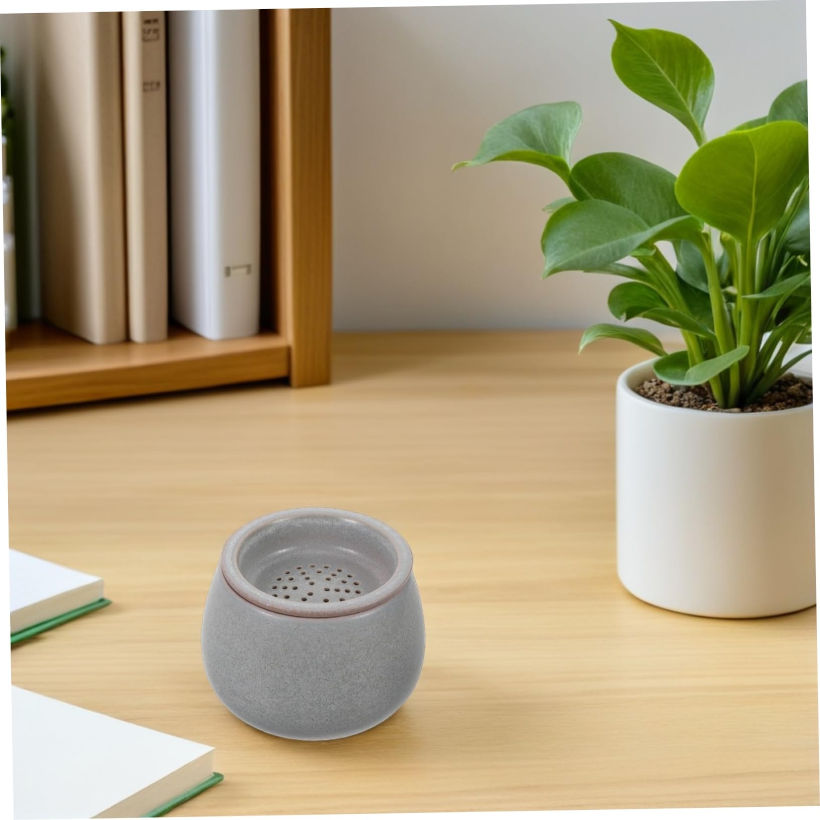 POPETPOP Chińska Ceramiczna Miska Do Filiżanek Z Sitkiem I Pokrywką. Stara Porcelanowa Miska Do Nalewania Zbiornik Na Przybory Ceremonii Herbacianej.