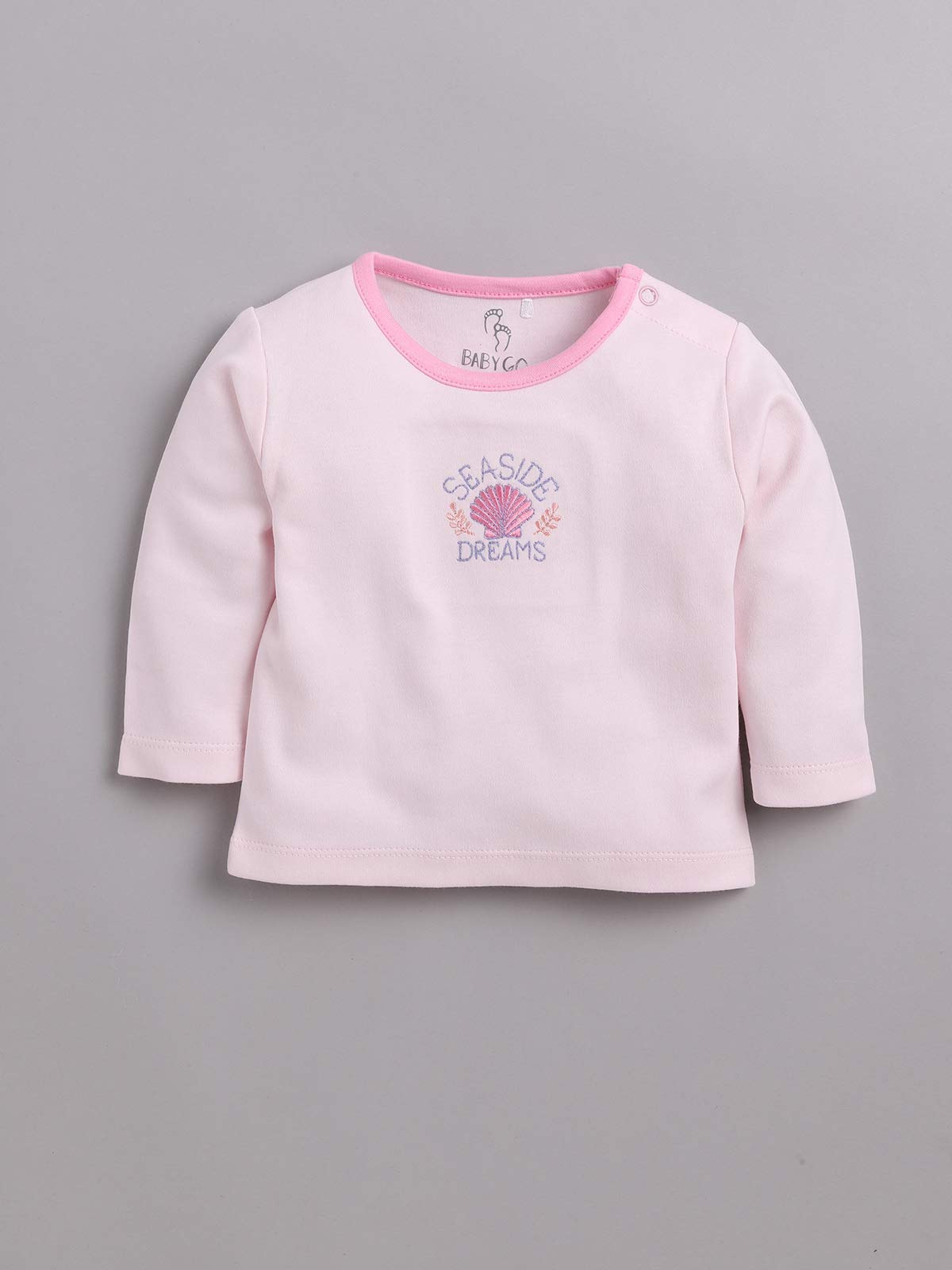 BABY GO Baby-Kleidungs-Set mit langen Ärmeln für Baby-Mädchen, Baumwollkleid/T-Shirt-Hose für Baby-Mädchen