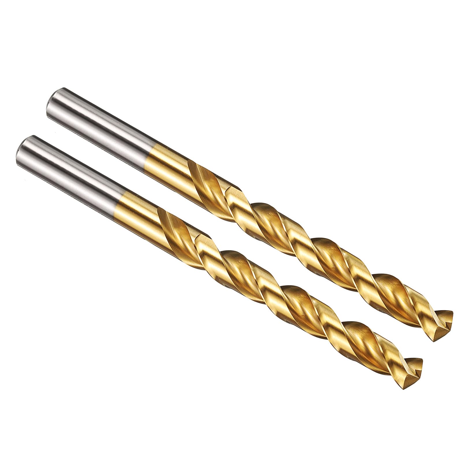 PATIKIL 10.5mm Drill Bit, M42 8% Cobalt High-Speed Steel Jobber Straight Shank 135° Titanium Nitride (TiN) Coated for Hard Metal Stainless Steel - 2 Pack
