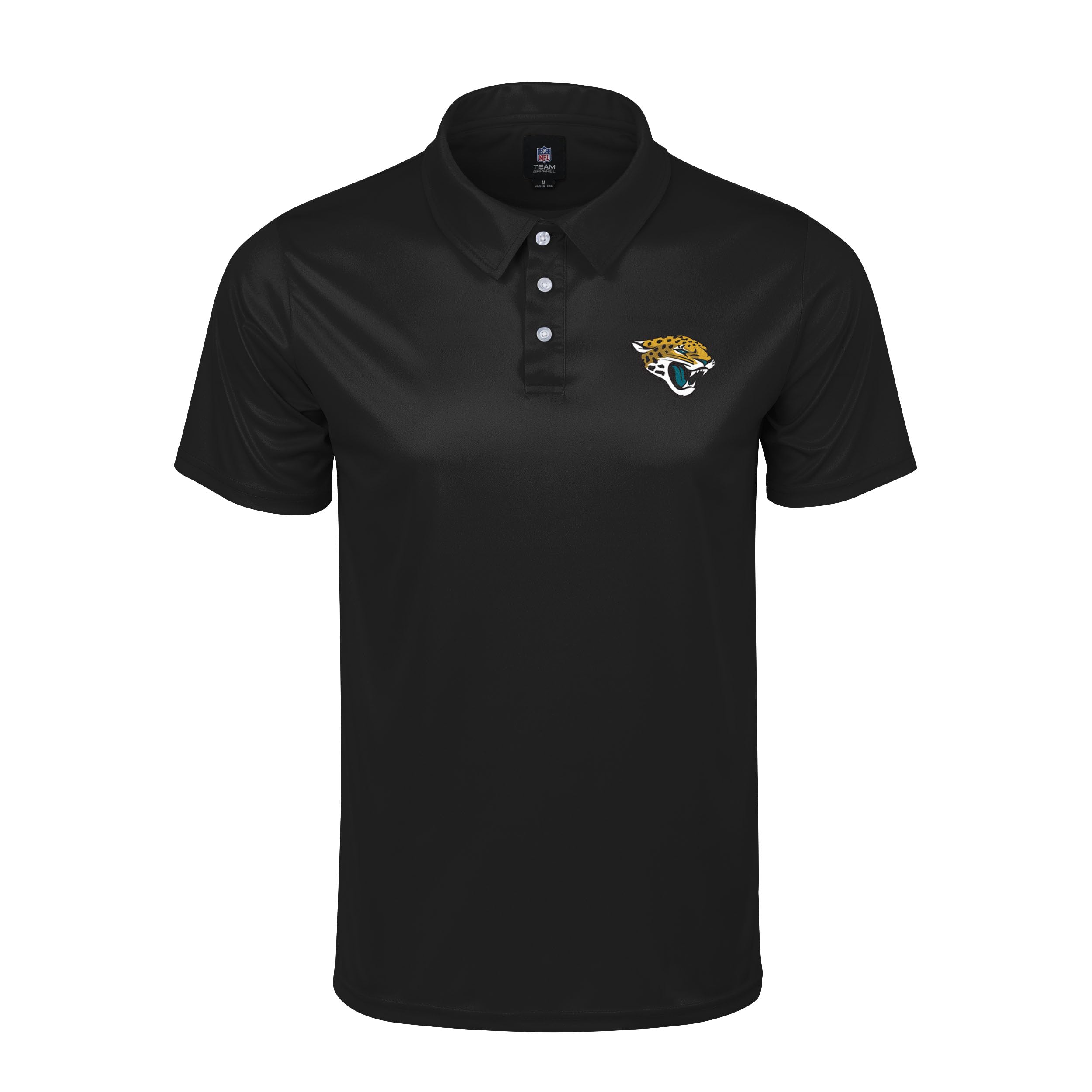 FOCO NFL Men's Officially Licensed Football Team Color Primary Logo Performance Short Sleeve Polyester Polo Shirt, Jacksonville Jaguars, S — image 1