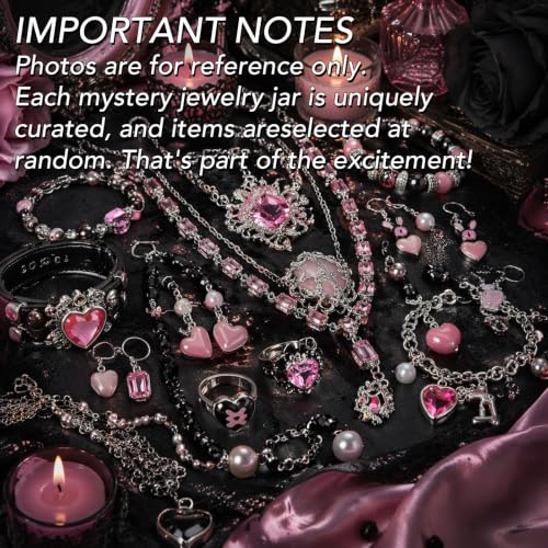 Image of SMUOBT Mystery Jewelry Jar Bundle - Surprise Vintage Jewelry Box for Women,Gift Jewelry Set (Necklace, Earrings, Rings,Kracelet,Keychain) - Unique Birthday Gift for Women