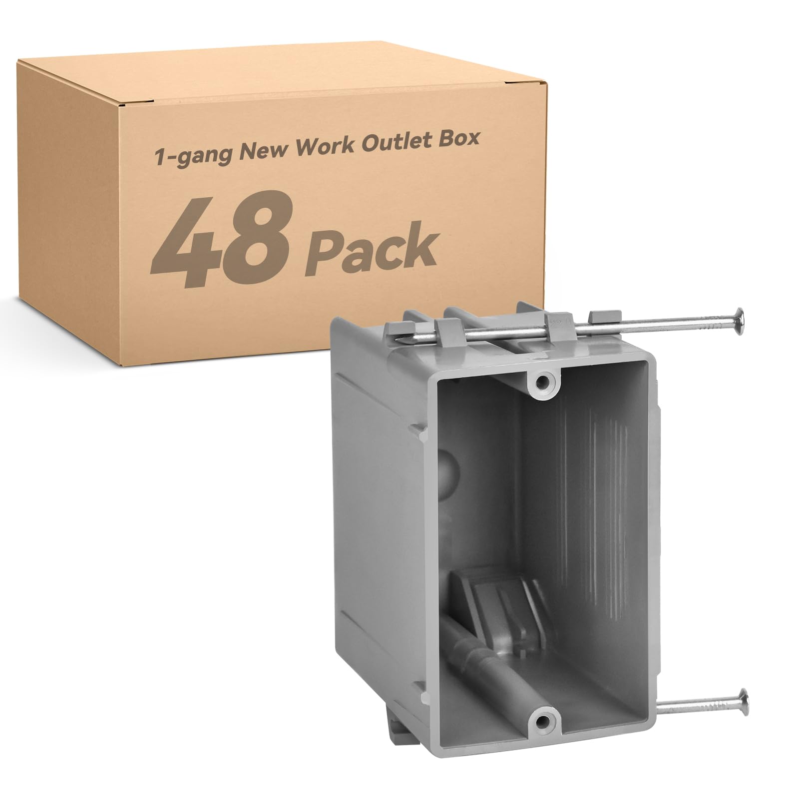 Togalonn 1-Gang New Work Outlet Box, PVC Electrical Box for Switch, GFCI, Dimmer, 22 Cubic Inch, UL Listed, 6 Pack — Amazon image 17