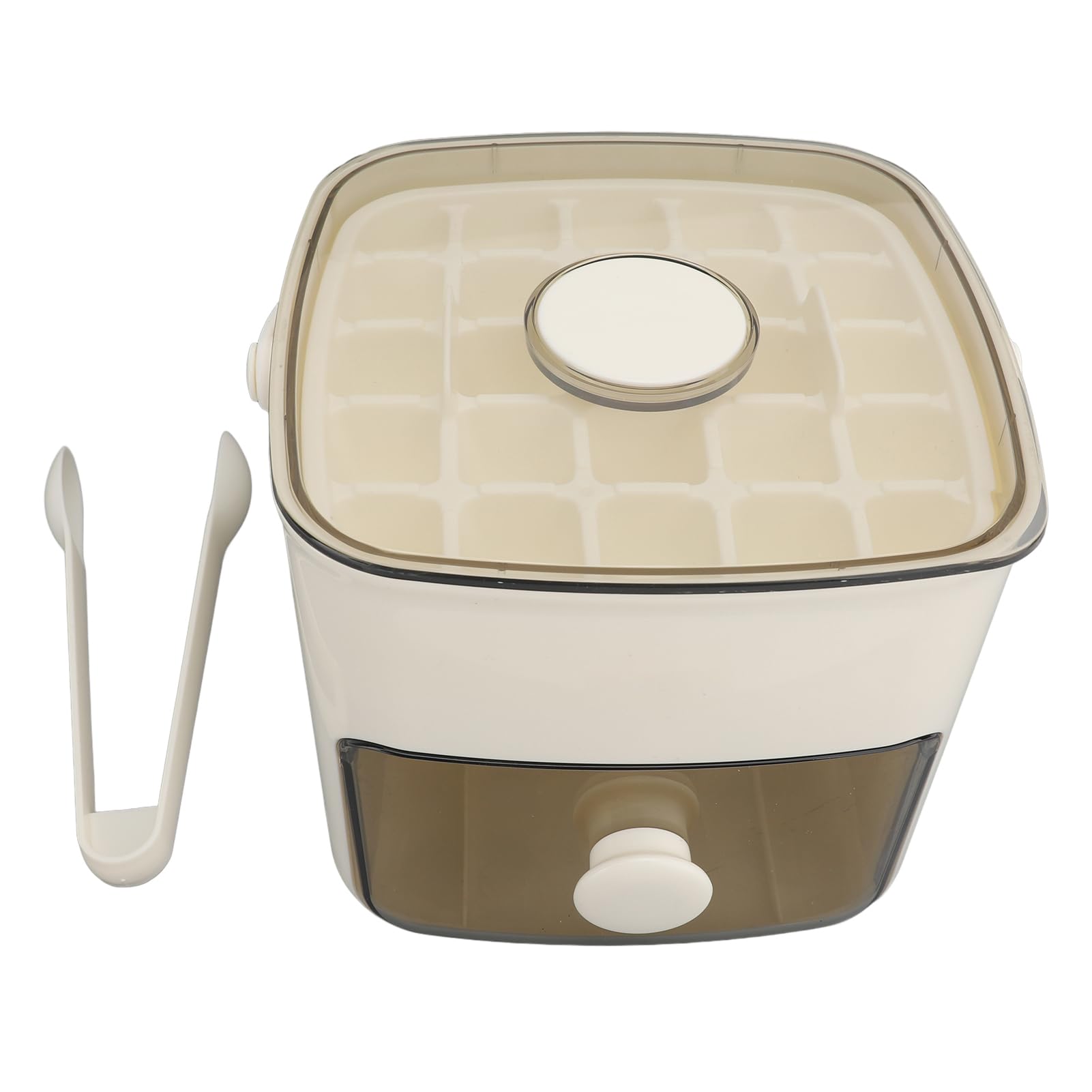 Cubo di Ghiaccio Maker Ice Set di Vassoio con 2 Vassoi e Contenitore per 120 Cubi di Rilascio Facile Design di Grado di Grado Alimentare Materiale PP Silicone Gestisce il (bianco latte)